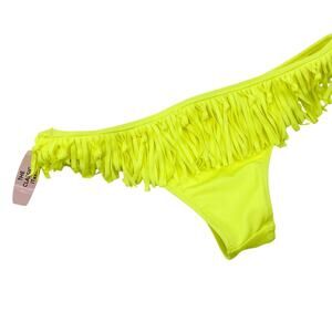 Victoria's Secret Neon Yellow the classic itsy fringe bikini bottoms